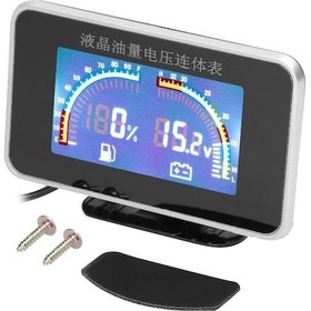 Resim Tenfowee Trx-328 Siyah Otomobil Göstergesi - Lcd Yakıt Ve Voltaj İki Fonksiyonlu Birleşik Tablosu 