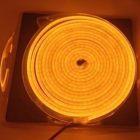 Resim Neon Led Şerit Sarı 5Metre DC 12V IP65 Dış Mekan Uyumlu Esnek Aydınlatma 