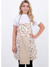 Resim Damla Sıvı Geçirmez Su Geçirmez Mutfak Önlüğü Havlulu Mutfak Önlüğü Açık Kahve 