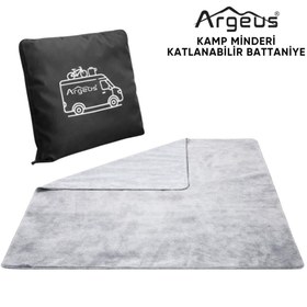 Resim Kamp Minderi & Katlanabilir Polar Kamp Battaniyesi - Argeus - Siyah 