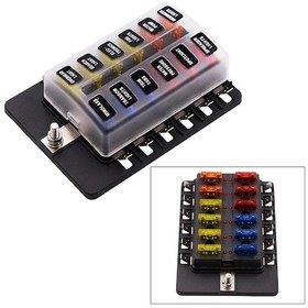 Resim 1 İn 12 Çıkış Sigorta Kutusu Pc Terminal Bloğu Sigorta Tutucu Kitleri Oto Araba Kamyon Tekne İçin Led Uyarı Göstergesi İle 