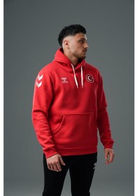 Resim Hummel Armin Milli Takım Pamuklu Hoodie Kırmızı 