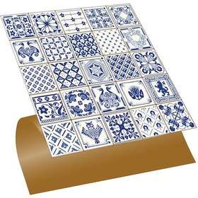 Resim Tink Kendinden Yapışkanlı Modern Mavi Desenli Pvc Karo 30x30 Cm 