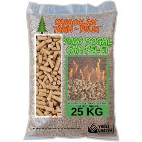 Resim Pelet Sobası Yakıtı %100 Doğal Çam Peleti Yüksek Verim 25 Kg 