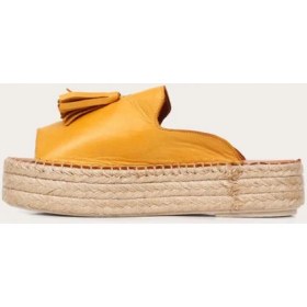 Resim Bueno Shoes Deri Sarı Kadın Dolgu Topuklu Terlik 