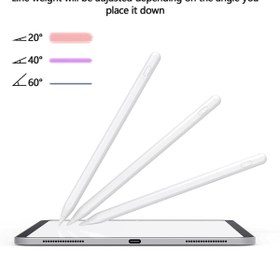 Resim Fuchsia İpad Air/pro 11 Inç 2024 Uyumlu Avuç Içi Algılamayan Eğimle Çizim Kalınlığı Değişen Pencil Pro 