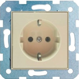 Resim Ovivo Krem Topraklı Priz Mekanizma-Çerçeve Yoktur 