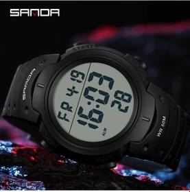 Resim Primepickings Sanda Erkek Spor Digital Saati Siyah Beyaz 50m Su Geçirmez Kronometre Hediye Diğer 