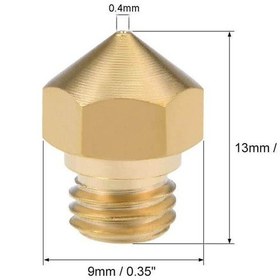Resim Koodmax 3d Yazıcı Mk10 Extruder 1.75mm / 0.4mm Baskı Kafası Nozzle 