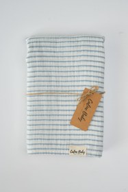 Resim Caline Baby 2 Kat Çizgili Müslin Kundak Bezi 30-10 / 120x120 Cm Mavi 