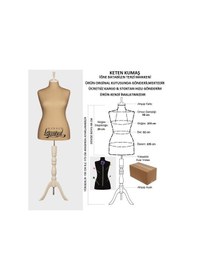 Resim Videolu Ürün-44 Beden Keten Kumaşlı Terzi Prova Mankeni 527201030 