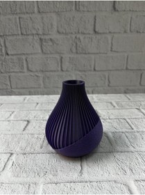 Resim FTA TİCARET MOR VAZO ÇİZGİLİ 