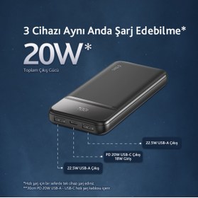 Resim Ttec Recharger LCD 10.000Mah PD 20W Powerbank 2Bb233S 