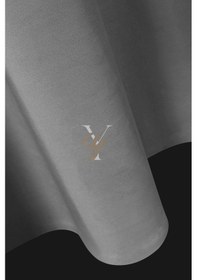 Resim İpek Kadife Fon Perde V-10 Gümüş Gri Gümüş Gri 