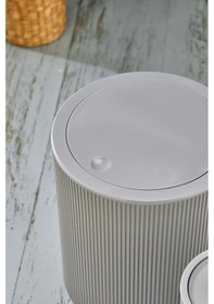 Resim Line 5 Parça Yuvarlak Banyo Seti - Çöp Kovası Wc Fırçası Sıvı-katı Sabunluk Diş Fırças Gri 