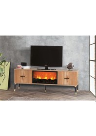 Resim Bera Atlantik Çam Şömineli İnci Tv Sehpası Atlantik Çam 