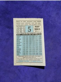 Resim 5 Mart 2002 Takvim Yaprağı - Nostalji Koleksiyonluk Takvim Yaprağı A 