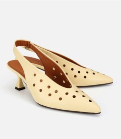 Resim Hotiç Kadın Deri Sarı Delikli Arkası Açık Kısa Topuklu Stiletto 01ayh321470a520 01ayh321470a520 
