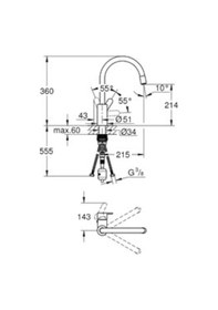 Resim Grohe Eurostyle 31126004 El Duşlu Eviye Bataryası 