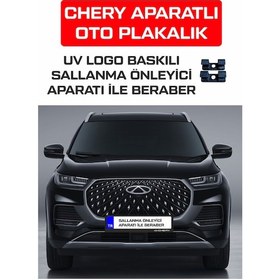Resim Chery Logo Baskılı Sallanma Önleyici Aparatlı Oto Plakalık Ses Yapmaz 2 Adet 