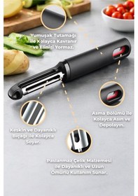 Resim Primanova Paslanmaz Çelik Yatay Soyucu - Siyah Siyah 