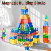 Resim 3D Manyetik Yapı Blokları - STEM Işık & Gölge Eğitici Oyuncak, Alan Farkındalığı ve El-Göz Koordinasyonu için, Kale Tasarımı ile Renkli Birleştirme Blokları, Doğum Günü, Parti, Noel Hediyeleri için Mükemmel, Manyetik Oyuncaklar, Parti İkramları, Oyunbaz Tasarım, Dayanıklı Yapı 