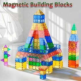 Resim 3D Manyetik Yapı Blokları - STEM Işık & Gölge Eğitici Oyuncak, Alan Farkındalığı ve El-Göz Koordinasyonu için, Kale Tasarımı ile Renkli Birleştirme Blokları, Doğum Günü, Parti, Noel Hediyeleri için Mükemmel, Manyetik Oyuncaklar, Parti İkramları, Oyunbaz Tasarım, Dayanıklı Yapı 