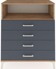 Resim Hyperion Şifonyer Tek Raflı 4 Çekmeceli 88x44x106 Çam-antrasit Atlas Çam 