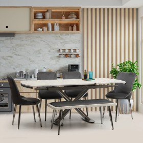 Resim Eymense Perla 4 Sandalyeli Benchli Mutfak Masa Takımı 