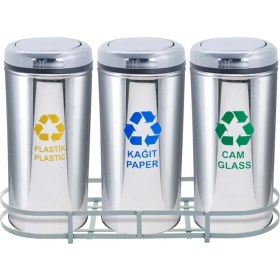 Resim Çevre Endüstri ZK-1002B 3'lü Paslanmaz Çelik Geri Dönüşüm Seti 