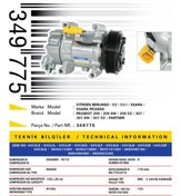 Resim KALE Psa Klima Kompresoru Berlingo C2 C3 I Xsara 206 206 Sw 206 CC - 349775 