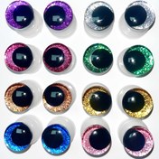 Resim 8 Çift (Her Birinde 16 Adet) Kendin Yap El Sanatları Gözleri Yıkama Makinesi ile - Eksantrik Göz Tasarımı, Bebek Yapımı için Parıltılı Renkler, Peluş Oyuncaklar, Örgü ve Örgü Projeleri, Peluş Oyuncak Aksesuarları | Canlı Göz Tasarımları | Detaylı İşçilik, El Sanatları İçin Gözler 