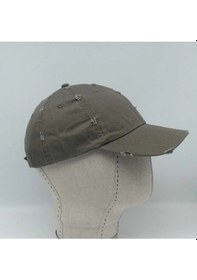 Resim Unisex Yırtık Detay Işlemeli Pamuklu Beyzbol Ayarlanabilir Kep Şapka 