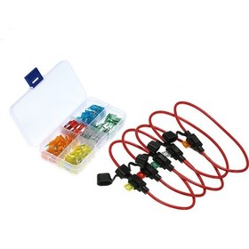 Resim Hombey 5 Adet 12 Awg Sigorta Kutusu + 120 Adet Blok Sigorta 5a-30a , 12v Araba-tır-motosiklet İçin Dayanıklı Suya Dayanıklı 