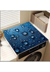 Resim 55 Cm X 45 Cm Su Damlacıkları Tasarımı Tezgah Üstü Bulaşık Kurutma Matı Bulaşıklık Kurutma Örtüsü Çok Renkli 