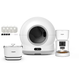 Resim Xenon Smart Akıllı Kameralı Kedi Tuvaleti Çelik Kase 4 LT Mama Kabı Bataryalı Su Pınarı ve Filtre 4'lü Pet Seti 