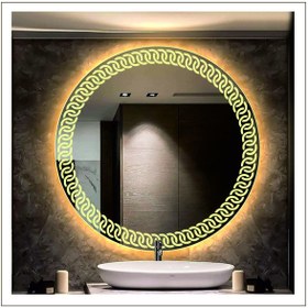 Resim GLOBAL LED MIRROR 90 Cm Günışığı Ledli Tasarım Kumlamalı Banyo Aynası Makyaj Aynası Işıklı Ayna 