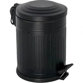 Resim Begin Power Vintage 5 Lt Yavaş Kapanır Kapaklı Ofis Mutfak Banyo Balkon Çöp Kovası Siyah 