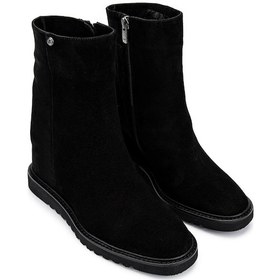 Resim Tamer Tanca Kadın Hakiki Deri Siyah Süet Casual Bot 33 415 Bn Bot Sk24-25 Sıyah Suet Siyah Süet 