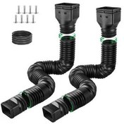 Resim Fortunelane Ev Damla Suyu Akıtıcı: Pe Kalınlaşmış Şelale Borusu, Yağmur Suyu Taşıyıcı - Eski Model, 2 Kutu Siyah 