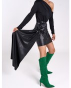 Resim Kyla Kadın Yeşil Topuklu Süet Çizme Yeşil 