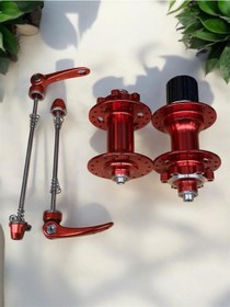Resim Forte Gt Xbyc 680 Bisiklet Hub Sesli Ön Arka Kaset Göbek Seti 32 Delik 6 Vida Qr Mandal Kırmızı 