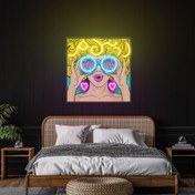 Resim Sexy Gözlüklü Kadın Baskılı - Neon Tabela 