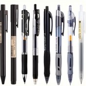 Resim 8'li Paket Geri Çekilebilir Jel Kalemler 0.5mm Çabuk Kuruyan Siyah Mürekkep İnce Nokta Pürüzsüz Yazı Okul Ofis için Sevimli Estetik Günlük Kalemleri Ev Gereçleri Hediyeler - Plastik Malzeme, 14+ Yaşına Uygun 