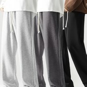 Resim Erkek Casual Gevşek Fit Çekmece Pantolon - Katı Renk Polyester Örgü ile Elastik Bel, Spor, Yürüyüş, Kamp ve Günlük Giyim için Rahat, Tüm Mevsim Çok Yönlü Pantolon, Yürüyüş Giyim | Rahat Fit Pantolon | Pürüzsüz Dokuma 