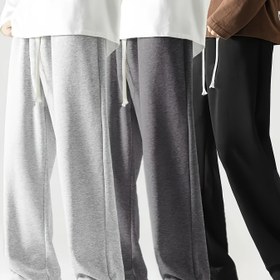 Resim Erkek Casual Gevşek Fit Çekmece Pantolon - Katı Renk Polyester Örgü ile Elastik Bel, Spor, Yürüyüş, Kamp ve Günlük Giyim için Rahat, Tüm Mevsim Çok Yönlü Pantolon, Yürüyüş Giyim | Rahat Fit Pantolon | Pürüzsüz Dokuma 