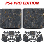 Resim KT Decor Siyah Mermer Playstation 4 Full Sticker Kaplama Seti 