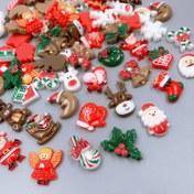 Resim 20/50/100 adet Festive Resin Noel Takı Seti - Mini Santa, Kar Adamı, Geyik, Ağaç Süsleri DIY Takı Yapımı, Scrapbooking, El Sanatları Süsleme 