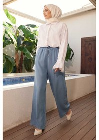 Resim Neways 1105-denim Battal Lastikli Pantolon Mavi Çok Renkli 