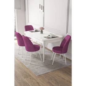 Resim Canisa Concept Canisa Via Serisi 80X132 Açılabilir Beyaz Yemek Masa Takımı 